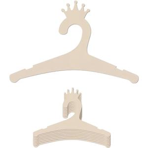 20 Pack Wooden Kids Hangers 9Inch Childrens Clothes Hangers Cute Non Slip Wood Baby Toddler Hangers DIY Wooden Baby Hangers for Closet, for Baby Toddler Kids Clothes & Pants (Crown)