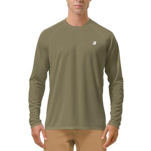 Roadbox Mens UPF 50+ UV Sun Protection Shirts Outdoor Long Sleeve SPF Rash Guard for Fishing Hiking Swimming Running, L