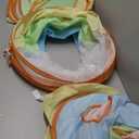 UTEX 3 in 1 Pop Up Play Tent with Tunnel, Ball Pit for Kids, Boys, Girls, Babies and Toddlers, Indoor/Outdoor Playhouse,Orange