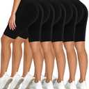 Diu Life 5 Pack High Waist Biker Shorts for Women - Buttery Soft 8" Women's Shorts for Workout, Yoga, Athletic, Gifts Ideas Large-X-Large