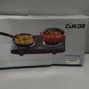 CUKOR Double Cast Iron 2 Burner, 1800W Countertop Burner, Dual Electric Stove Burners, Portable Double Burner for Cooking