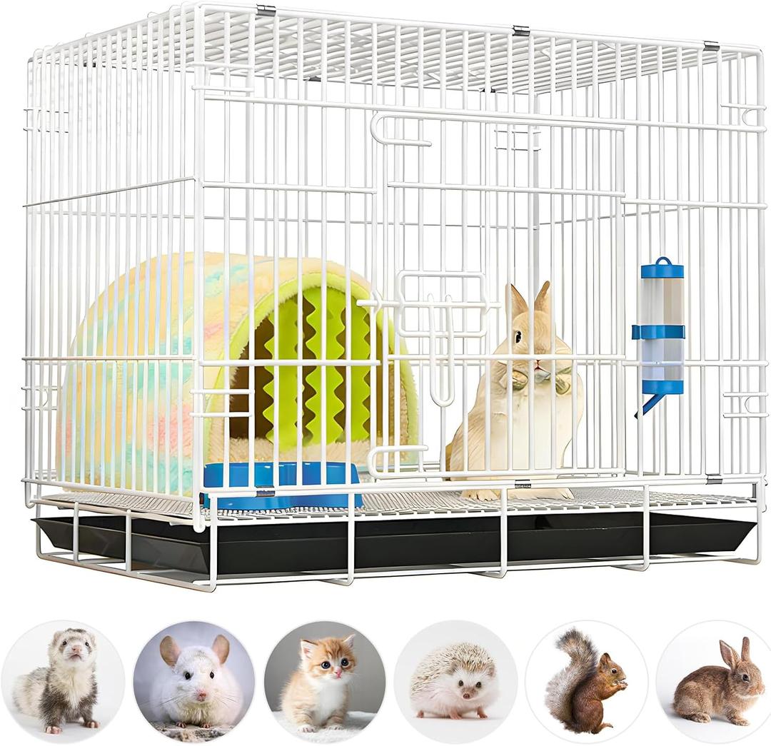 Small Animal Cage Indoor, Hamster Cage with Water Bottle & Food Bowl & Washable Small Nest, Guinea Pig Cage for Ferret, Chinchilla, Bunny, Kitten, Hedgehog, Squirrel, Rat, Rabbit