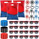 Soulchen 48 Pieces Spiderweb Birthday Party Decoration Set Spiderweb Gift Bags Spider Silicone Bracelet Sunglasses Cobweb Sticky Hands Toys for Birthday Party Supplies Favors (Classic)