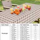 Smiry Rectangle Table Cloth, Waterproof Vinyl Tablecloths with Flannel Backing, Wipeable Buffalo Plaid Table Cover for Picnic, Indoor and Outdoor (Khaki & White, 60"x84")