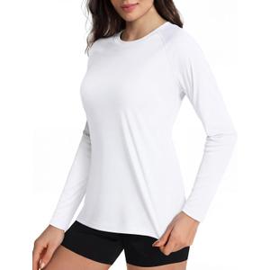 Boladeci Women's Sun Shirts UPF 50+ UV Protection Rash Guard Long Sleeve Swim Shirts Quick Dry Lightweight Workout Tops (S)