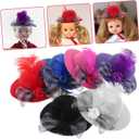 Mini Hats for Crafts 6Pcs Mesh Flower Tiny Top Hats 2.75 Inch Lightweight Doll Hair Accessories for Dollhouse Decoration and Party Dress up