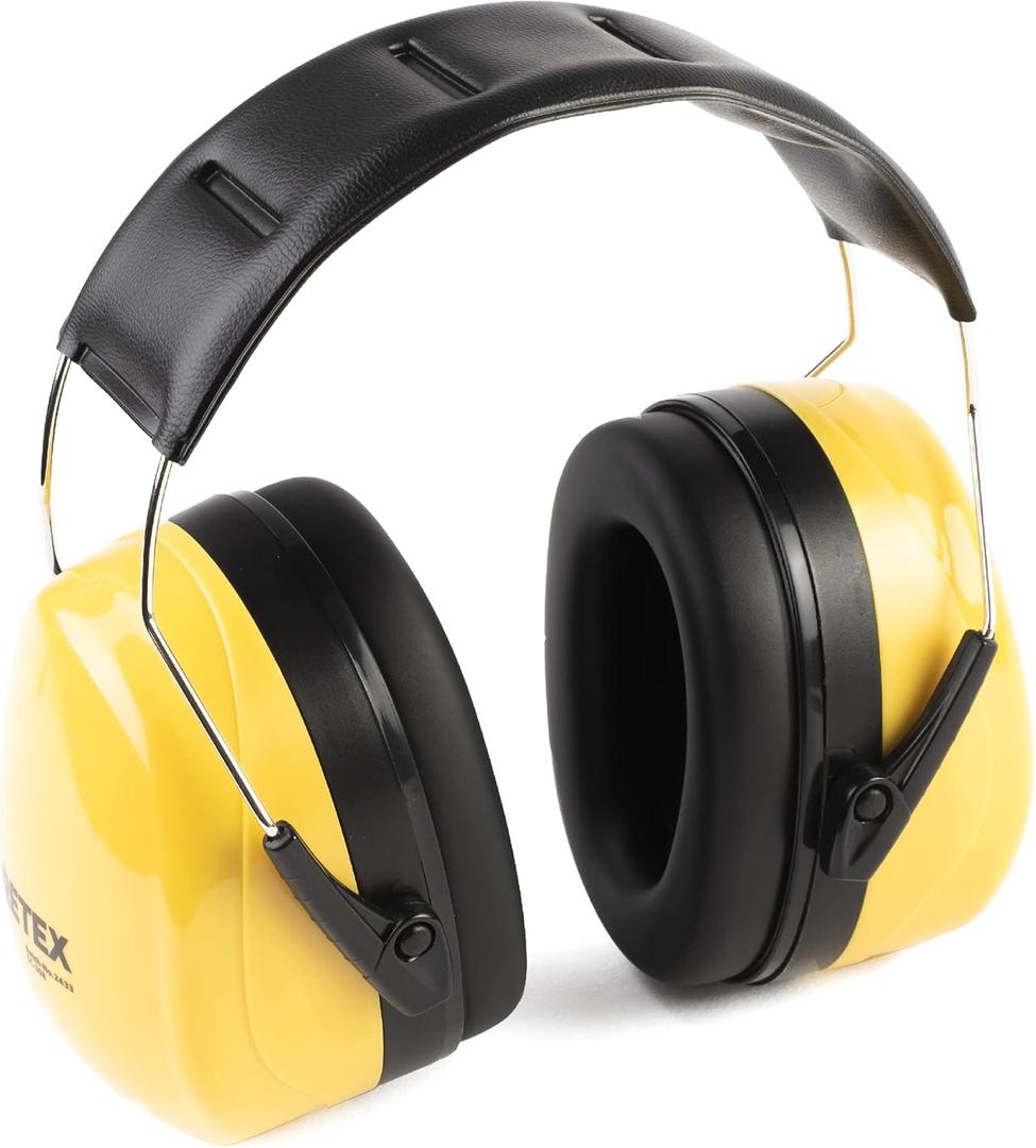 PRETEX Ear Defenders with SNR 34dB - Lightweight Ear Muffs Protection for Adults - Adjustable Noise Canceling Headphones - Over Ear Earmuffs for Work or Home - Yellow