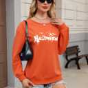 Womens Off the Shoulder Sweatshirt Long Sleeve Pullover Tops Oversized Sweatshirts Trendy Fall Outfits (Orange, M)