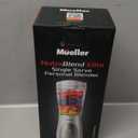 Mueller Smoothie Blender for Smoothies - Personal Blender for Shakes, Frozen Drinks, Baby Food & More, 15oz Travel Cup and Lid, Durable Stainless Steel Blades for Powerful Blending Performance, White