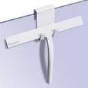 Shower Squeegee with Silicone Hook, 11" Inch Width All Purpose Squeegee Wiper for Shower Glass Doors Bathroom Mirror Tiles Car Window Cleaner Tool - White