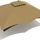 Wonwon Gazebo Replacement Canopy Top Cover 10X12 Double Tiered Canopy Roof for Lowe's Allen Roth Gazebo Model #GF-12S004BTO/GF-12S004B-1 (Khaki)