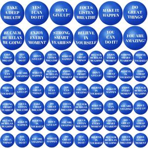 96 Pieces Motivational Stress Balls 2 Inch Inspirational Stress Relief Ball Bulk Hand Exercise Balls Encouraging Blue Foam Balls Anxiety Small Balls with Quotes for Kids Adults Teens, 12 Styles
