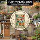 Funnysign Garden Gifts This Is My Happy Place Vintage Tin Sign for Home Garden Patio Yard Decor 8 X 12 Inch(3981)