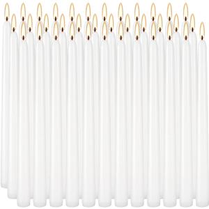 36 Pack White Taper Candles 10 Inch - Premium Unscented Dripless & Smokeless Long-Burning Candles for Wedding Decor, Fine Dining, Candelabras, Romantic Dinner, and Elegant Home Decor