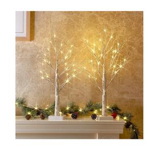 PEIDUO Christmas Decorations Indoor, 2 FT Birch Tree with LED Lights, Fairy Light Spirit Tree for Christmas Decor, Warm White Lighted Birch Trees for Home Decor Indoor, Battery Powered, Timer (2PK)