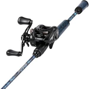 Sougayilang DC Baitcaster Combo 2-Piece Rod – Digital Anti-Backlash, 6FT