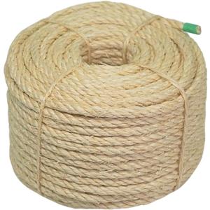 Premium Brazilian Sisal Rope, Natural Fiber 100% Sisal, Ultra Durable, Chemical-Free, Ideal for DIY, Cats, Scratching Post Replacement, Home Decor, Garden, Crafting (1/5 100 ft / 5mm 30m)