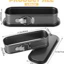 ASelected 2PCS Narrow Oval Springform Pan, 12 Inch Black Gray Non-Stick Springform Cake Pans with Removable Bottom for Cheesecake, Terrine, Tiramisu, Bread Loaf, Baking