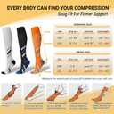 Neon X Compression Socks for Women & Men 20-30mmHg (2 pairs) Best Support for Running Athletic Cycling Nursing Pregnancy Travel Work and Fitness (Black/White)