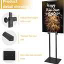 HUAZI Poster Stand for Display Double-Sided Heavy Duty Sign Stand Holder Floor Freestanding Poster Board Stand with Base Adjustable Height Up to 75inches for Board & Foam,Black