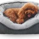 SIWA MARY Dog Beds for Small Medium Large Dogs & Cats. Washable Pet Bed, Orthopedic Dog Sofa Bed, Luxury Wide Side Fancy Design, Soft Calming Sleeping Warming Puppy Bed, Anti-Slip Bottom (Small-(20x 19x 6), Grey)