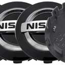 4PCS Wheel Center Caps for Nissan, 54mm/2.12" Car Wheel Hub Caps ABS Rim Center Hub Cover (Black)