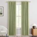 Sage Green Blackout Curtains 84 inch Long for Bedroom Grommet Chenille Velvet Curtain Light Blocking Thermal Insulated Rustic Textured Farmhouse Living Room Black Out Drapes Light Green 2 Panels