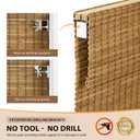 LazBlinds No Tools No Drill Cordless Bamboo Roman Shades, Light Filtering Window Treatment, Roll Up Bamboo Blinds for Windows 22.5'' W x 48'' H, Eastfield Teak