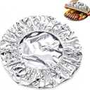 Aluminum Foil Food Covers, Aluminum Foil Insulation Cover, Reusable Heat Insulation Fresh-Keeping Elastic Food Covers 60Pcs
