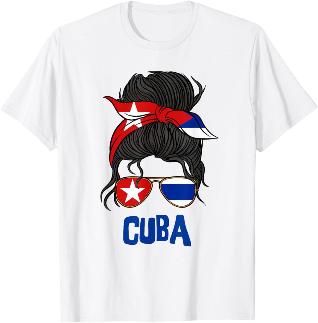 Cuba for Girl Cuban Flag for Women Cubana T-Shirt Size XL