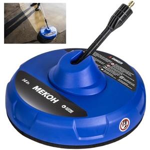 MEKOH 14” Electric Pressure Washer Surface Cleaner Attachment, 2500 PSI Universal Power Washer Accessories for Driveway Sidewalk Deck Patio Concrete Cleaning, 1/4" Quick-Connect, Dual Rotary Nozzles