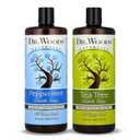 Dr. Woods Liquid Castile Soap, Tea Tree & Peppermint - 32 Oz, Pack of 2 | Body Wash for Men and Women, Contains Organic Shea Butter, Natural Cleanser for Face, Hands, & Body, Pure Tea Tree Oil