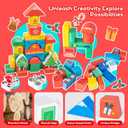 Christmas Advent Calendar Gifts for Kids, Commodum Wooden Building Blocks Set, City Construction Stacking Preschool Learning Toys, 24 Days Xmas Countdown Montessori Gifts for Toddlers Boys Girls 3+