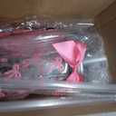 Yungyan Pink 36 Pcs Bow Plastic Cups with Lids and Straws Coquette Bow Bracelets Clear Reusable Soda Bar Party Drinking Cups for Wedding Baby Shower Birthday Party Supplies