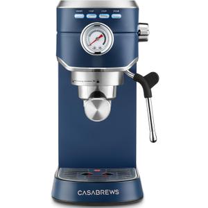 CASABREWS CM5418 Espresso Machine 20 Bar, Compact Espresso Maker with Steam Milk Frother, Stainless Steel Coffee Machine with 34oz Removable Water Tank for Cappuccino Latte, Sapphire Blue