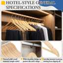 Leinuosen 12 Pack Hotel Suit Hangers, 17.5 Inch Flat Anti-Theft Security Metal Hangers with Closed Loop for Hotels Retail Stores Gyms (Natural Wood)