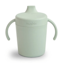 mushie Trainer Sippy Cup | Made in Denmark | Leak Resistant Twist-Off Lid & Handles | 6 Months + (Sage