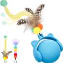 ORSDA Cat Toys for Indoor Cats, New Intelligent Voice Timing Touch Control Cats Ball, Simulate Mouse Sound Kitten Toy, Automatic Interactive Moving Cat Toy for All Ages (Blue)