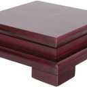 Luxshiny Wooden Display Stand Square Pedestal Base Riser  Dark Red Solid Wood Display Platform for Vase, Teapot, Aquarium Lamp, Trophy, Collectibles, and Home Decoration  4.324.321.77 inch