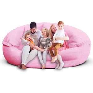 Bean Bag Chair for Adults 7FT,Soft Removable Cover for Teens/Girls Bedroom,Fluffy Giant Round Floor Beanbag Lounger Chairs (No Filler,Pink)