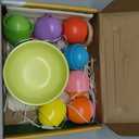Montessori Larger Ball in Cup Color Sorting Toy for Toddlers Wooden Rainbow Ball Color Matching Toy - 7, 46mm
