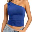 2 x SUUKSESS Women Double Lined Going Out Trendy Crop Tops Ruched Sleeveless Shirts, (Mix Colors) (M)