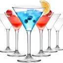ZOMUIA Plastic Martini Glasses Set of 6, 10 oz Reusable Plastic Cocktail Glasses with Stem, Unbreakable Martini Glasses for Bar, Margarita, Whiskey, Tequila, Party, Poolside, Outdoors and More