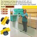 2 Pcs Plywood Dolly Drywall Dolly Cart, Small Drywall Cart with Wheel, Slot Sizes of 1/2", 3/4", 1", and 1-1/4 Inches Wood Paneling and Plywood Carrier, Holds up to 250 Lbs, 6x5x3 Inches