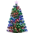3ft Green Fiber Optic Christmas Tree,Pre-Lit Artificial Mini Christmas Tree, Tabletop Small Xmas Tree with Stars Holiday Home Decorations