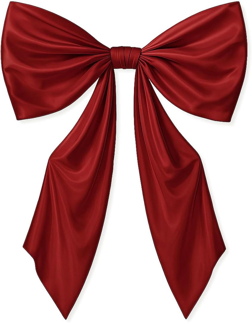 GUDELAK 43 x 24 Inches Large Bow Themed Party Decorations Giant Red Bow Decor Satin Ribbon, Contains Felt Big Red Bow Wall Decor Girl Coquette Birthday Wedding Decorations