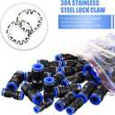 Konohan 100 Pcs Quick Connect Air Hose Fittings 1/8", 1/4", 5/16", 3/8", 1/2" Straight Push Metric Connectors Quick Release Plastic Pneumatic Air Line Fittings for Tube, Truck, Automotive, 2 Way