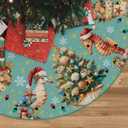 Christmas Tree Skirt Coastal Christmas Decor Beach Xmas Tree Mat 48 Inch Winter Christmas Decorations for Home
