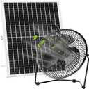 8" Solar Floor Fan for Home Outdoor Chicken Coop Greenhouse Dog House Summer Air Circulation Cooling, 25W Solar Powered with 2000 RPM High Speed