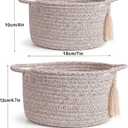 Small Gift Basket Empty Set of 2 - Little Cute Woven Rope Organizer Bins for Baby Shower Gifting, Makeup, Bathroom, Desk, Decorative Vanity - Pre-Shaped, Brown